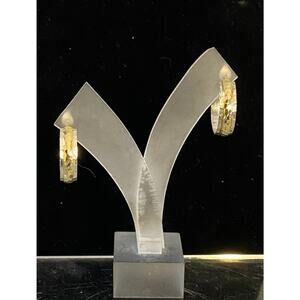 Vintage Sterling Silver Earrings Open Hoop Hammered Look Pierced